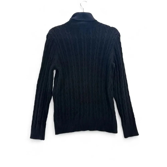 St. John's Bay Women's Long Sleeve Black Classic Cable Sweater Size Large - Picture 7 of 9